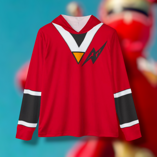 Kakuranger Ninja Red Hoodie (Full Print) Lightweight, Breathable, workout, pull over, fitness Hoodie Super Sentai Custom