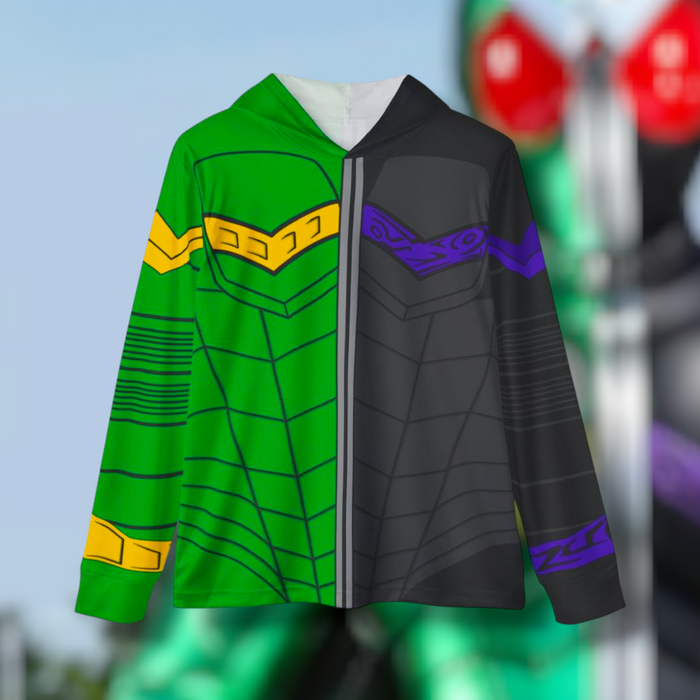 Kamen Rider Double Hoodie (Full Print) Super Sentai Lightweight, Breathable, workout, pull over, fitness Hoodie Super Sentai Custom