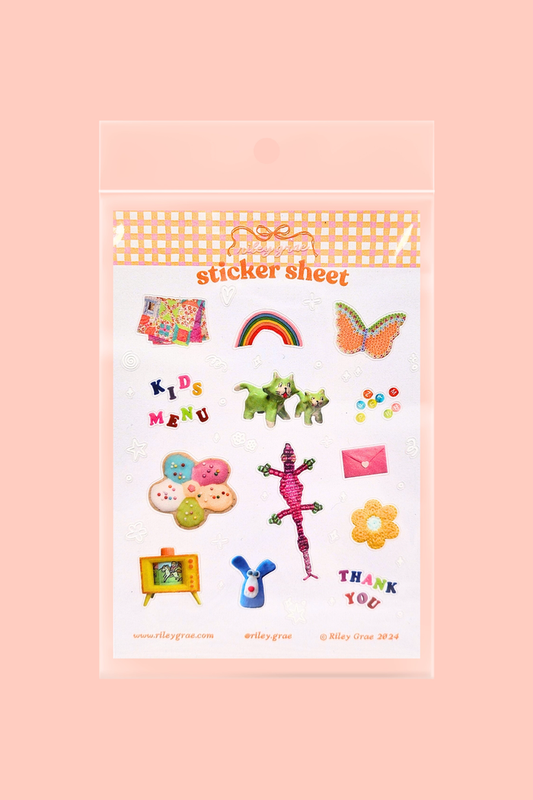 Kids Menu Clear Sticker Sheet