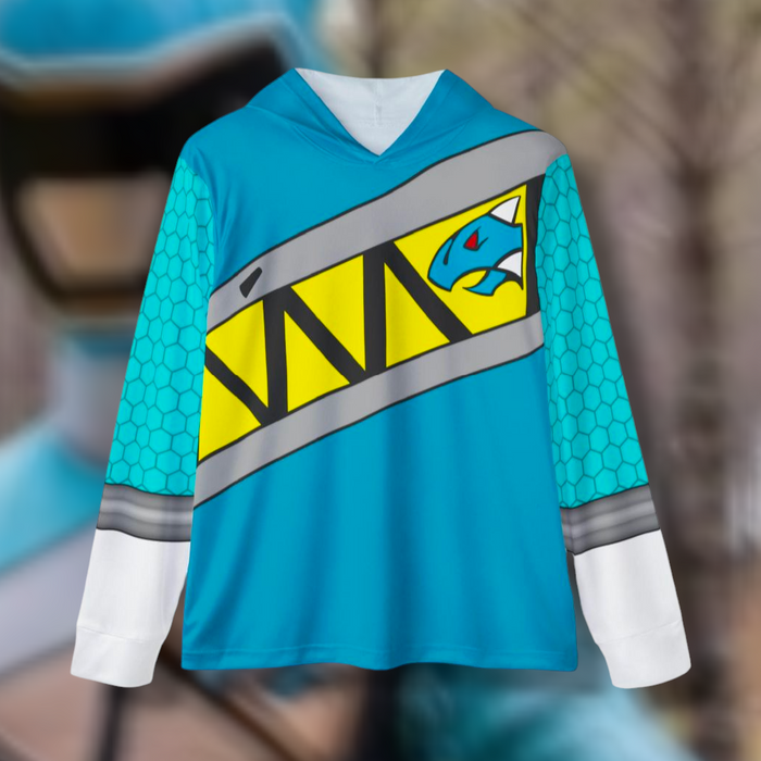 Kyoryuger Aqua Hoodie (Full Print) Lightweight, Breathable, workout, pull over, fitness Hoodie Super Sentai Custom