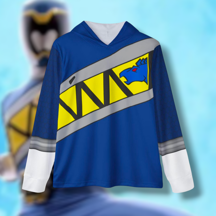Kyoryuger Blue Hoodie (Full Print) Lightweight, Breathable, workout, pull over, fitness Hoodie Super Sentai Custom