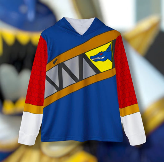 Kyoryuger DeathRyuger (GOLD) Hoodie (Full Print) Super Sentai Custom Lightweight, Breathable, Workout, Pull over, Fitness, Retro 90s