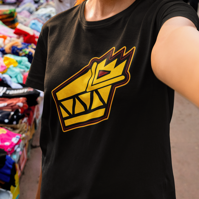 Super Sentai Inspired Kyoryuger T shirt featuring yellow dino logo