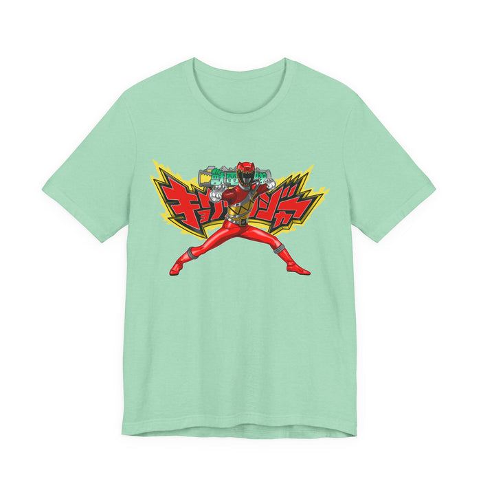Kyoryuger Dino Red Tee Super Sentai T Shirt Custom Graphic Art Cosplay Shirts Rangers Retro Vintage 90s