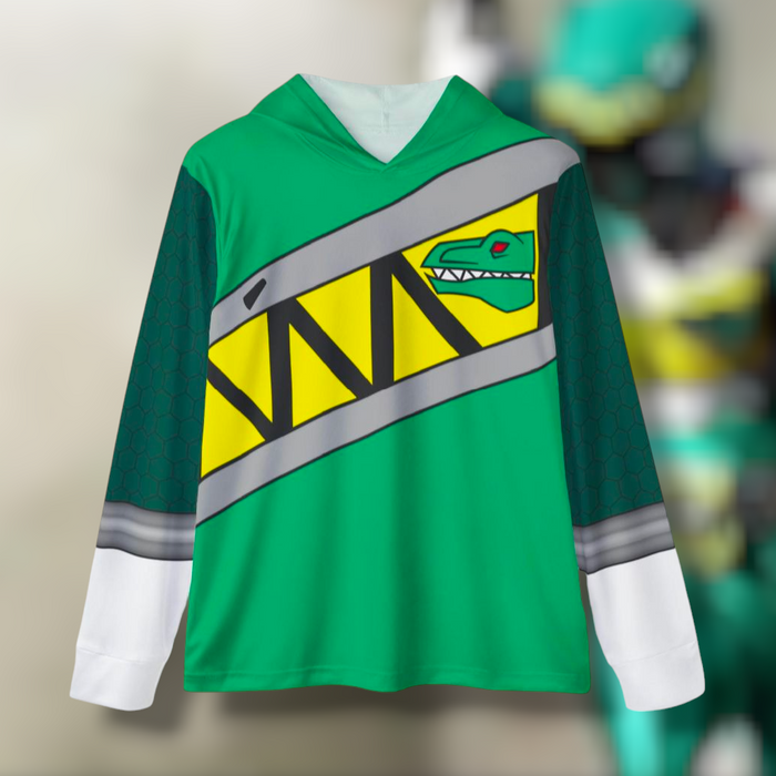 Kyoryuger Green Hoodie (Full Print)Lightweight, Breathable, workout, pull over, fitness Hoodie Super Sentai Custom