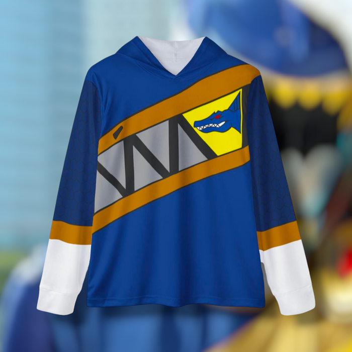 Kyoryuger Navy Hoodie (Full Print) Lightweight, Breathable, workout, pull over, fitness Hoodie Super Sentai Custom