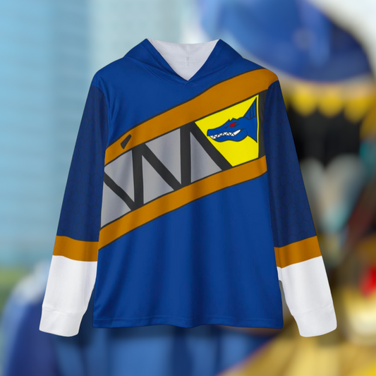 Kyoryuger Navy Hoodie (Full Print) Lightweight, Breathable, workout, pull over, fitness Hoodie Super Sentai Custom