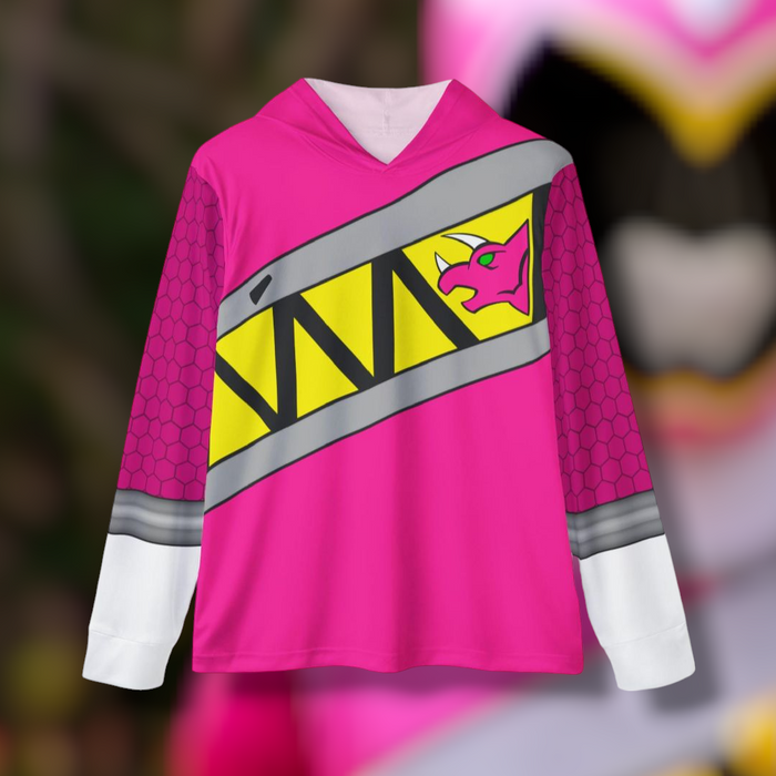 Kyoryuger Pink Hoodie (Full Print) Lightweight, Breathable, workout, pull over, fitness Hoodie Super Sentai Custom