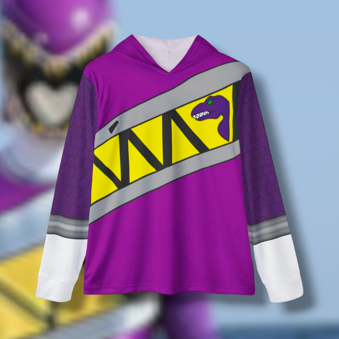 Kyoryuger Purple Hoodie (Full Print) Super Sentai Lightweight, Breathable, workout, pull over, fitness Hoodie Super Sentai Custom