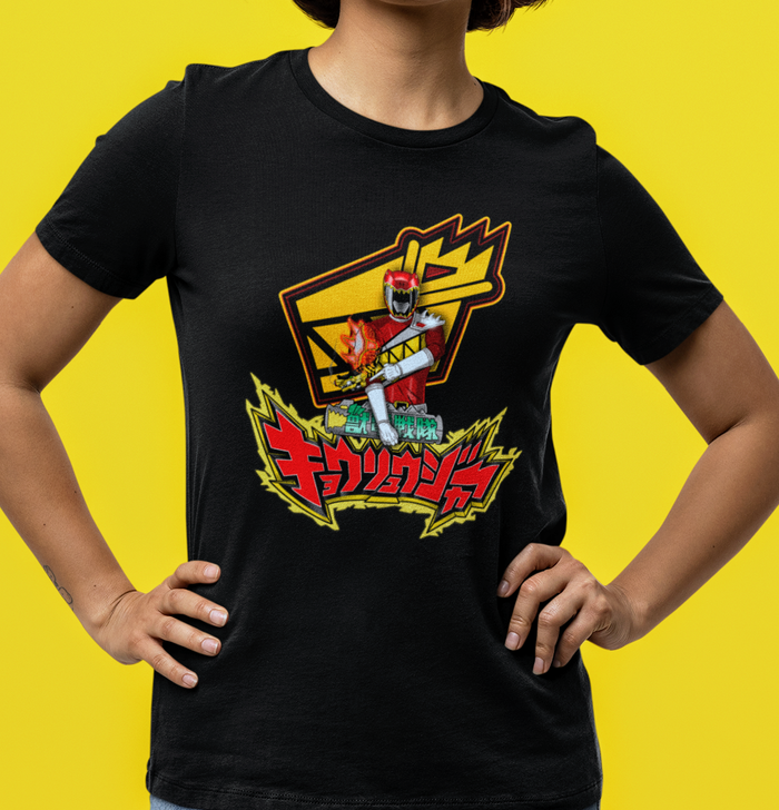 Super Sentai Inspired Kyoryuger / power rangers dino charge T shirt featuring Red ranger