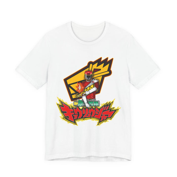 Kyoryuger Red Tee Super Sentai T Shirt Custom Graphic Art Cosplay Shirts Rangers Retro Vintage 90s