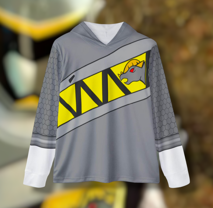 Kyoryuger Silver Hoodie (Full Print) Lightweight, Breathable, workout, pull over, fitness Hoodie Super Sentai Custom