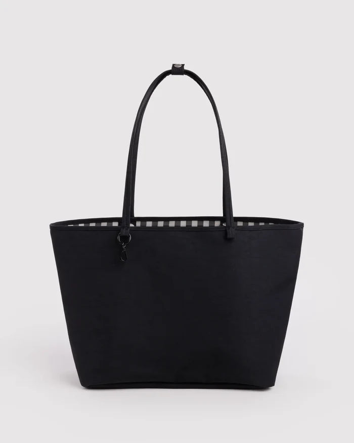 LARGE NYLON REVERSIBLE TOTE - BLACK MIX