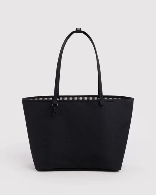 LARGE NYLON REVERSIBLE TOTE - BLACK MIX