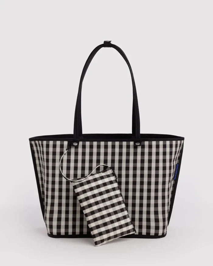 LARGE NYLON REVERSIBLE TOTE - BLACK MIX