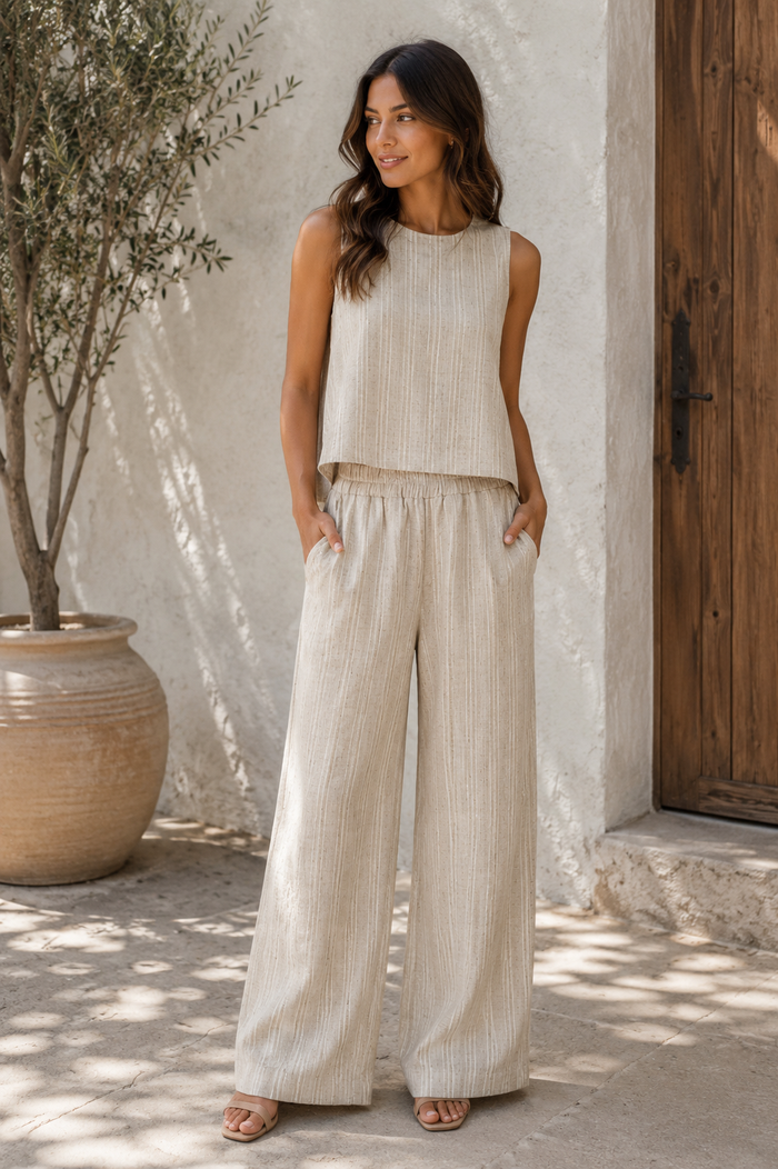 Leinen Lurex Hose