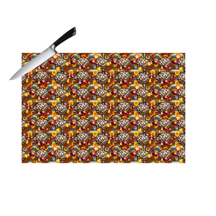 LEOPARD PUMPKIN CUTTING BOARD