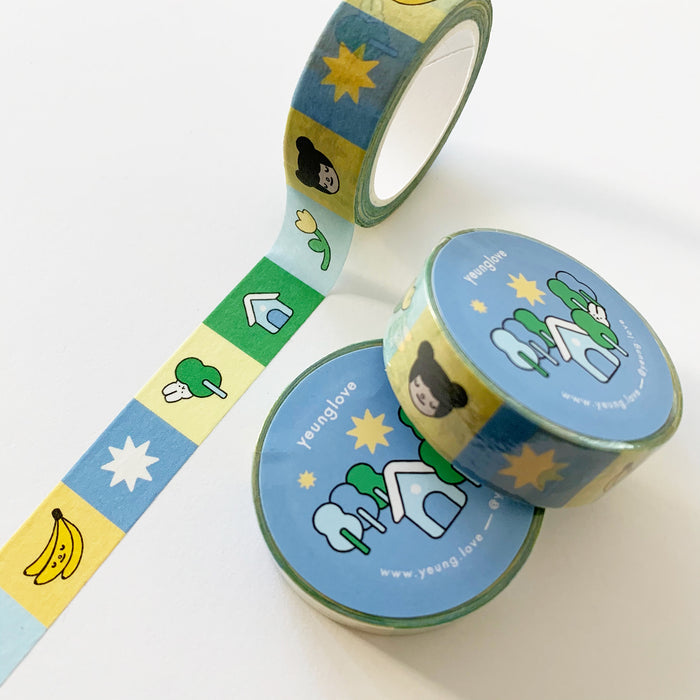 Little Friends Wonderland Checker Washi tape