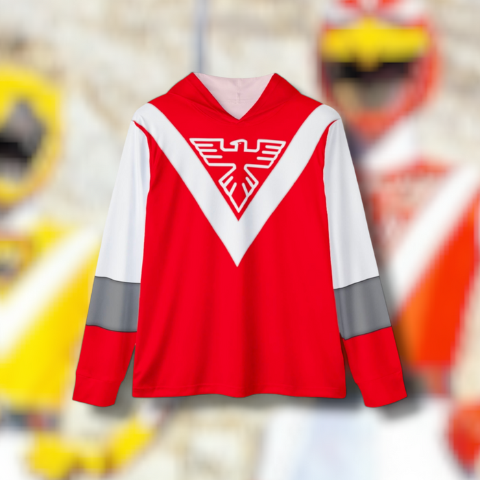 Liveman Red Falcon Hoodie (Full Print) Lightweight, Breathable, workout, pull over, fitness Hoodie Super Sentai Custom