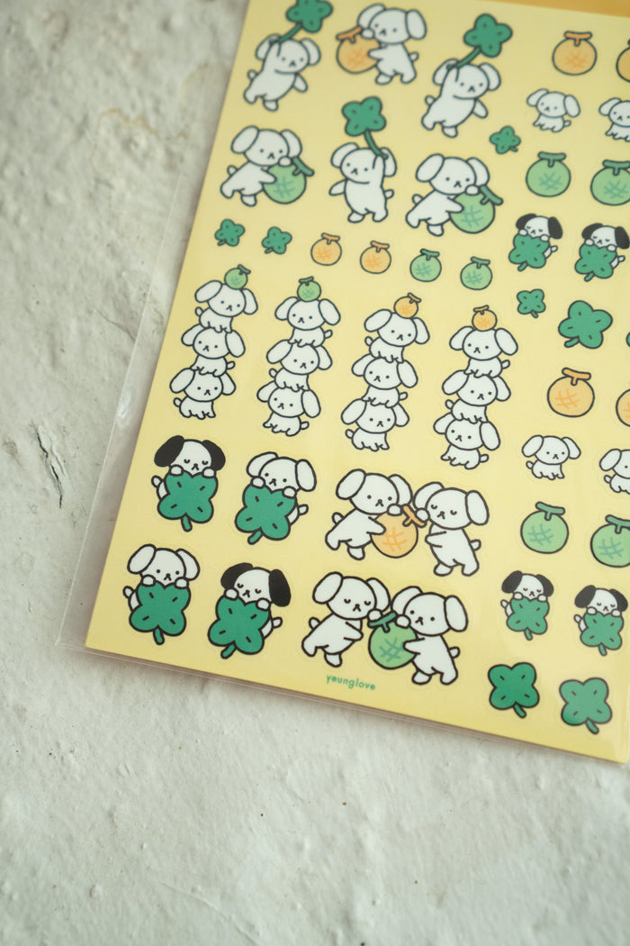Lucky Melon Pups Sticker Sheet