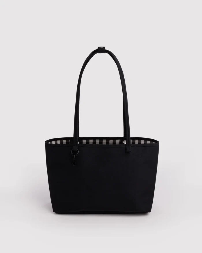 MEDIUM NYLON REVERSIBLE TOTE - BLACK MIX