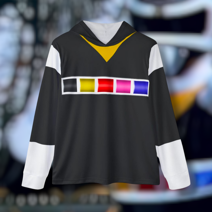 Megaranger Black Hoodie (Full Print) Lightweight, Breathable, workout, pull over, fitness Hoodie Super Sentai Custom