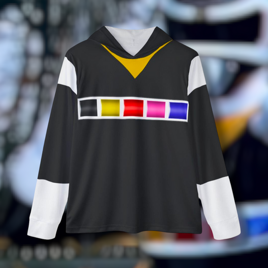 Megaranger Black Hoodie (Full Print) Lightweight, Breathable, workout, pull over, fitness Hoodie Super Sentai Custom