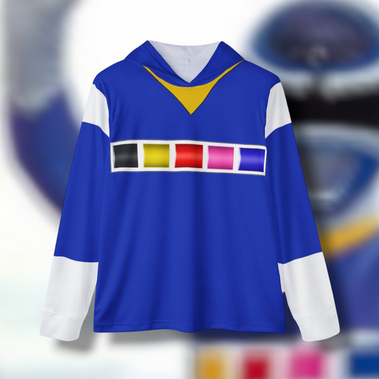 Megaranger blue Hoodie (Full Print) Super Sentai Lightweight, Breathable, workout, pull over, fitness Hoodie Super Sentai Custom