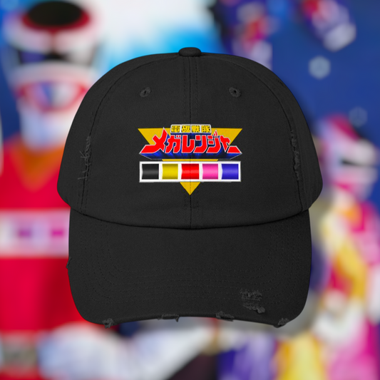 Megaranger Distressed Hat Super Sentai T Shirt Custom Graphic Art Cosplay Shirts  Retro Vintage 90s
