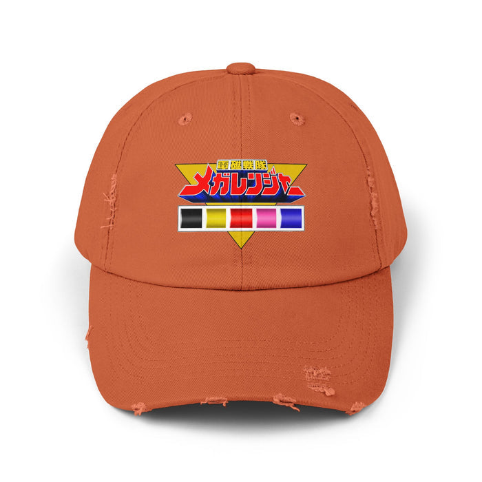Megaranger Distressed Hat Super Sentai T Shirt Custom Graphic Art Cosplay Shirts  Retro Vintage 90s
