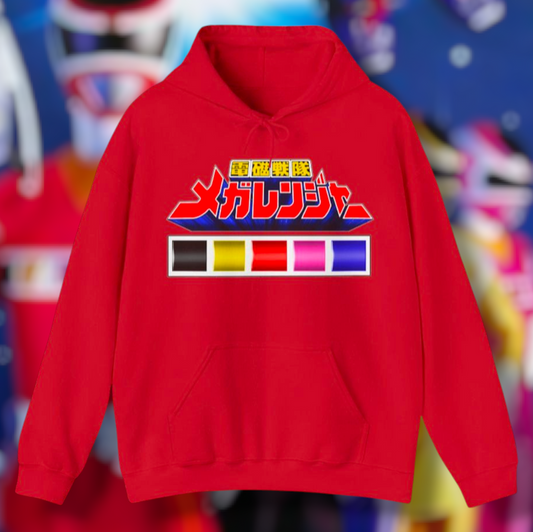 Megaranger Hoodie Super Sentai T Shirt Custom Graphic Art Cosplay Shirts Rangers Retro Vintage 90s