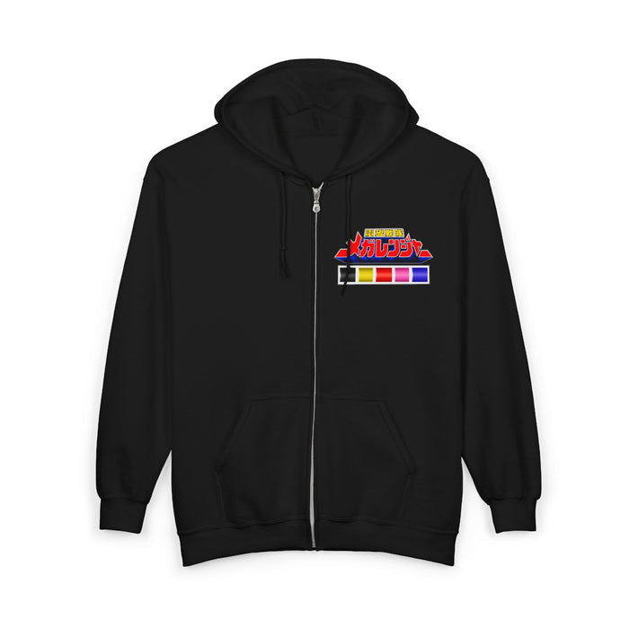 Megaranger MegaRed Full Zip Hoodie Custom Graphic Art Cosplay Shirts Rangers Retro Vintage 90s