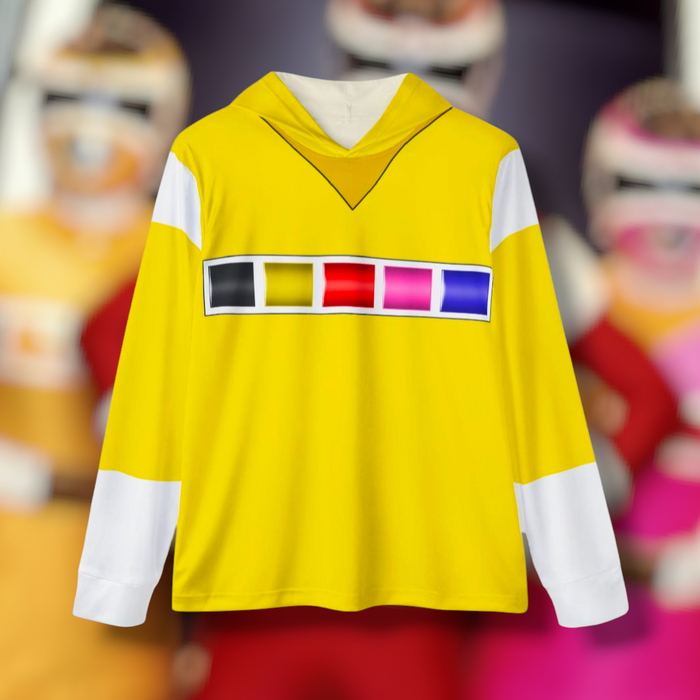 Megaranger Yellow Hoodie (Full Print)  Lightweight, Breathable, workout, pull over, fitness Hoodie (Full Print) Super Sentai Custom