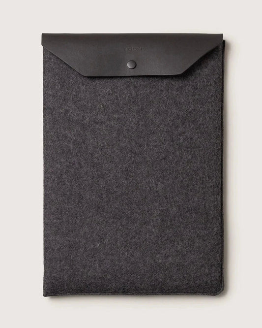Merino Wool Laptop Sleeve - Charcoal Black