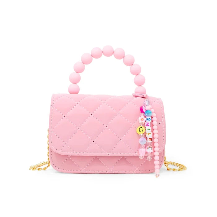 Message Charm Pearl Handle Bag Pink