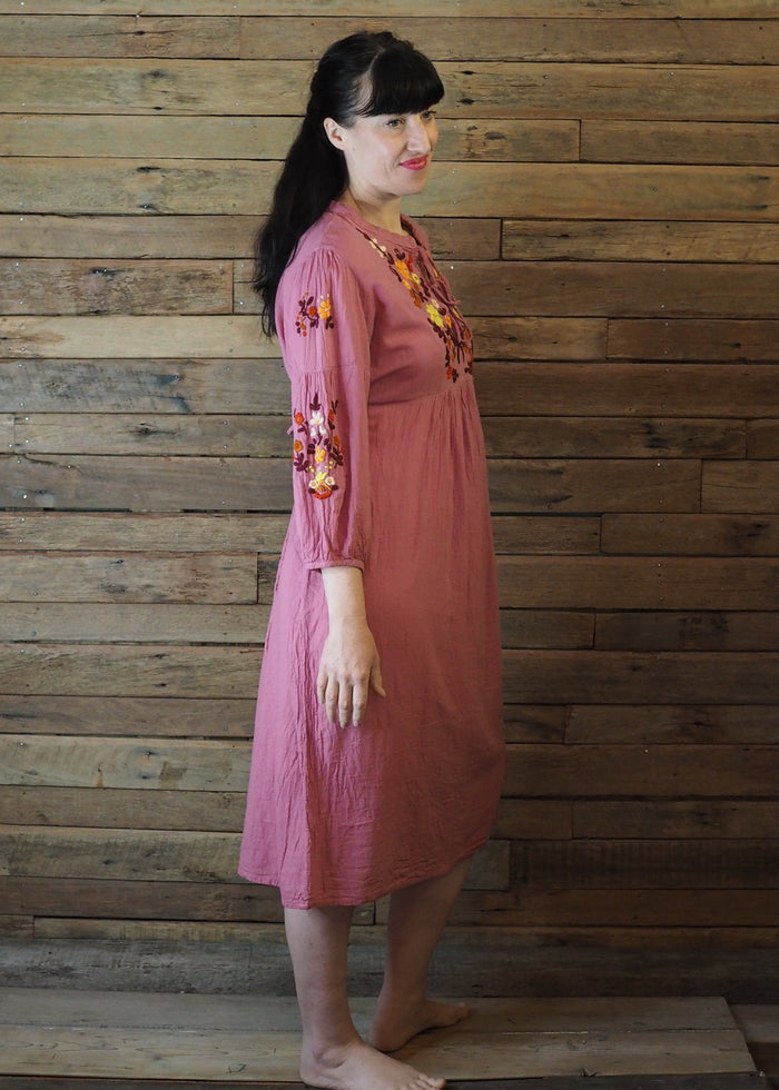 Mexicana Loose Dress Antique Pink