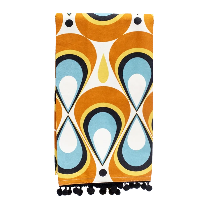 Mid Century Tea Towel- Teardrops