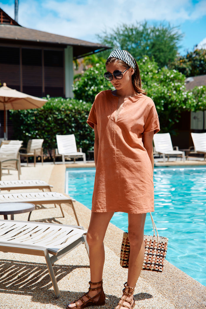 Mini Kaftan - Hand Dyed Terra Cotta