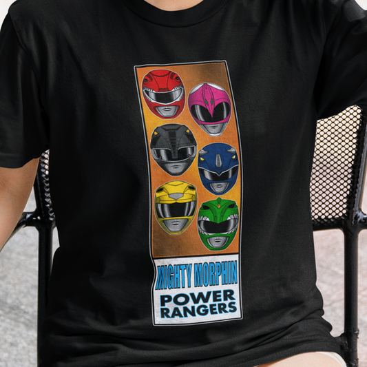 MMPR Comic Box Tee Super Sentai T Shirt Custom Graphic Art Cosplay Shirts Rangers Retro Vintage 90s