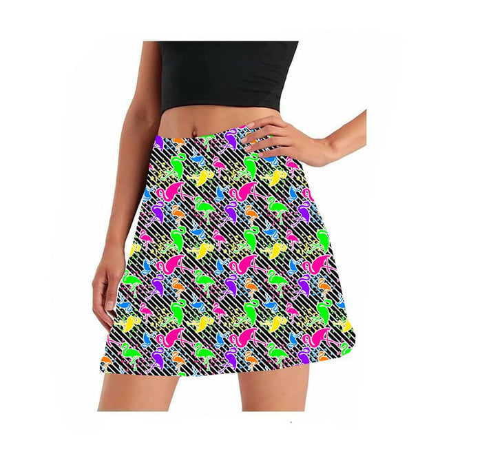 Neon flamingos  skort