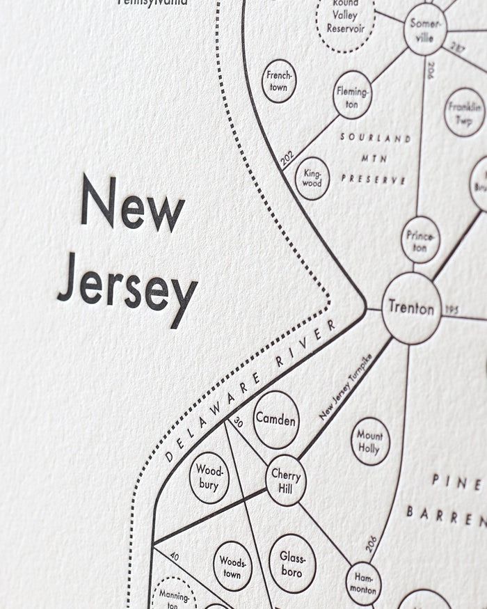 New Jersey Letterpress Print