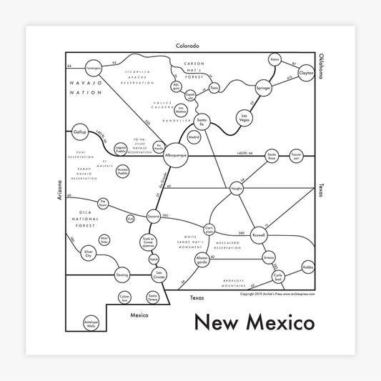 New Mexico Letterpress Print