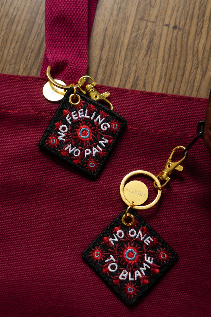 No Feeling - Embroidered Keychain