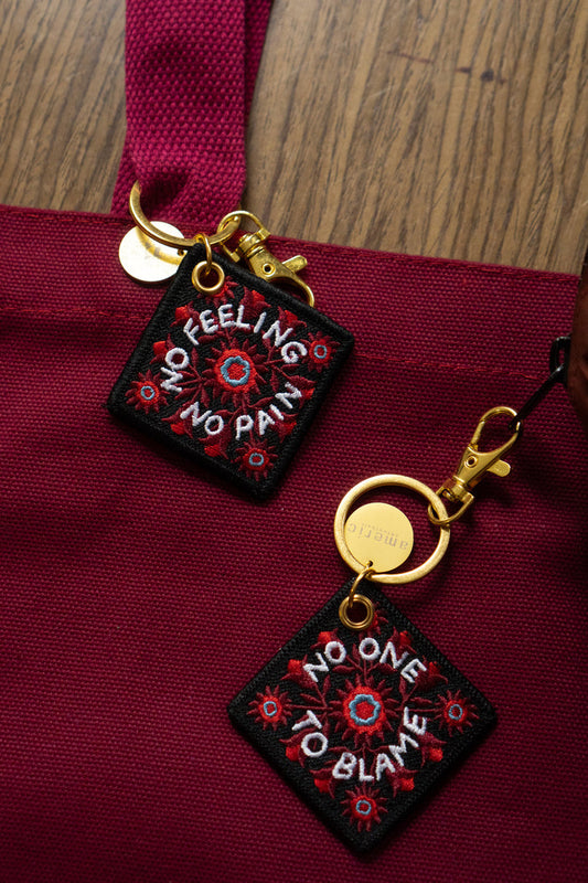 No Feeling - Embroidered Keychain