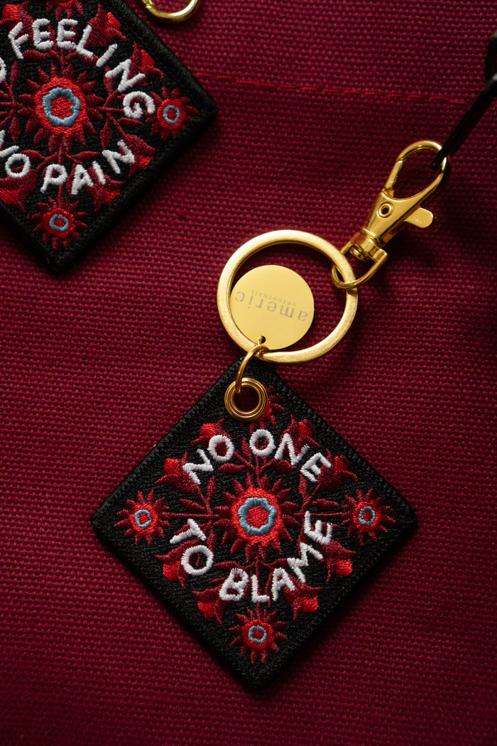 No Feeling - Embroidered Keychain