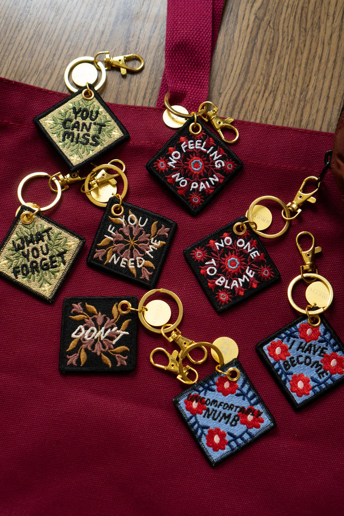 No Feeling - Embroidered Keychain
