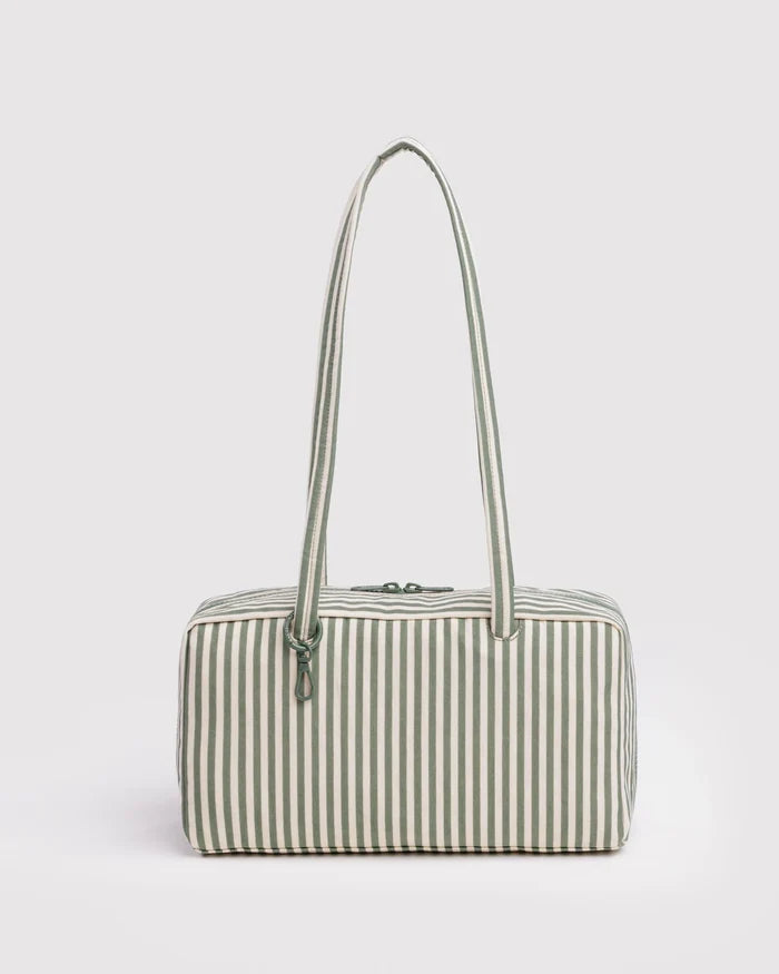 NYLON BOWLER BAG - SAGE STRIPE