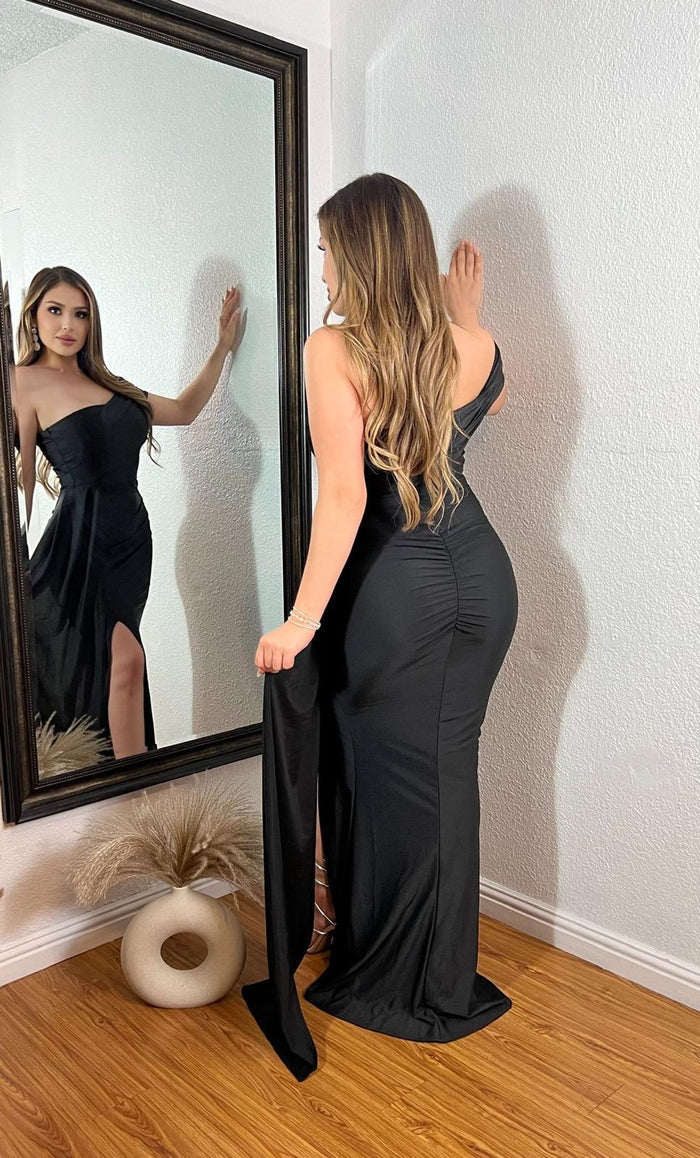 Off Shoulder Tailed Gown -Estira, Stretchy