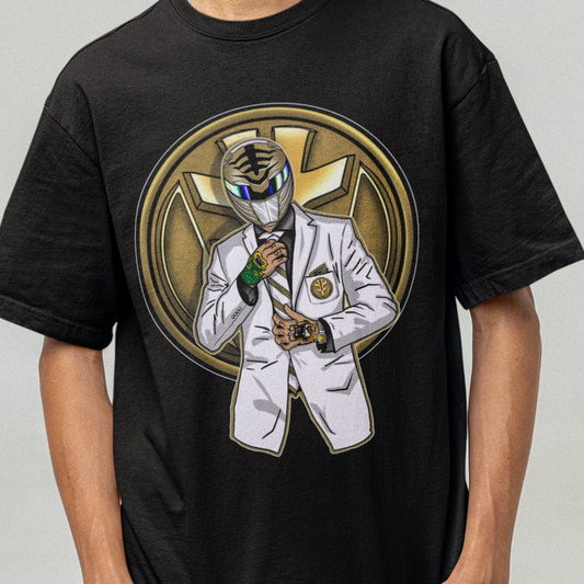 OG White Ranger Tee Super Sentai T Shirt Custom Graphic Art Cosplay Shirts Rangers Retro Vintage 90s