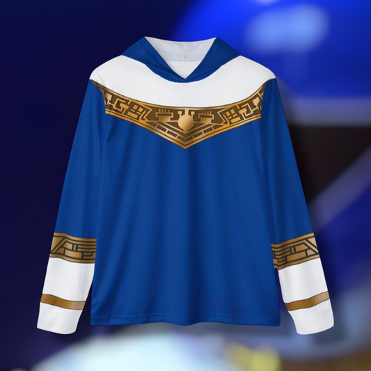 Ohranger Blue Hoodie (Full Print) Lightweight, Breathable, workout, pull over, fitness Hoodie Super Sentai Custom